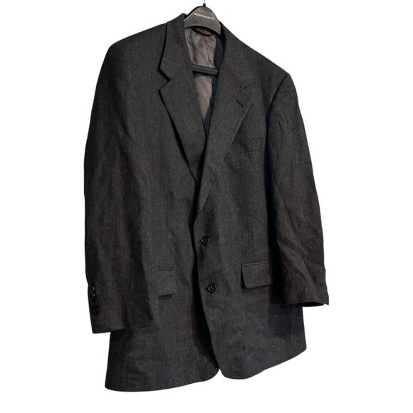 Vintage Brooks Brothers Jacket 42R Gray Herringbone Tweed Wool Blazer Sport Coat - Picture 3 of 16